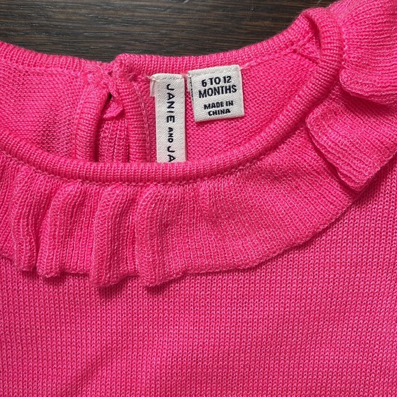 Janie and Jack pink short sleeve knit. - Picture 2 of 4